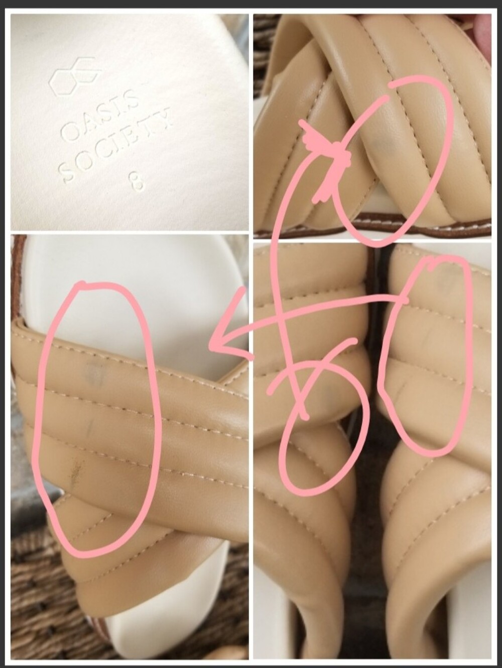 OASIS SOCIETY TAN/Grace Puffed Slide Sandals(Women 8) NEUTRAL Platform Lug *READ - Picture 10 of 10